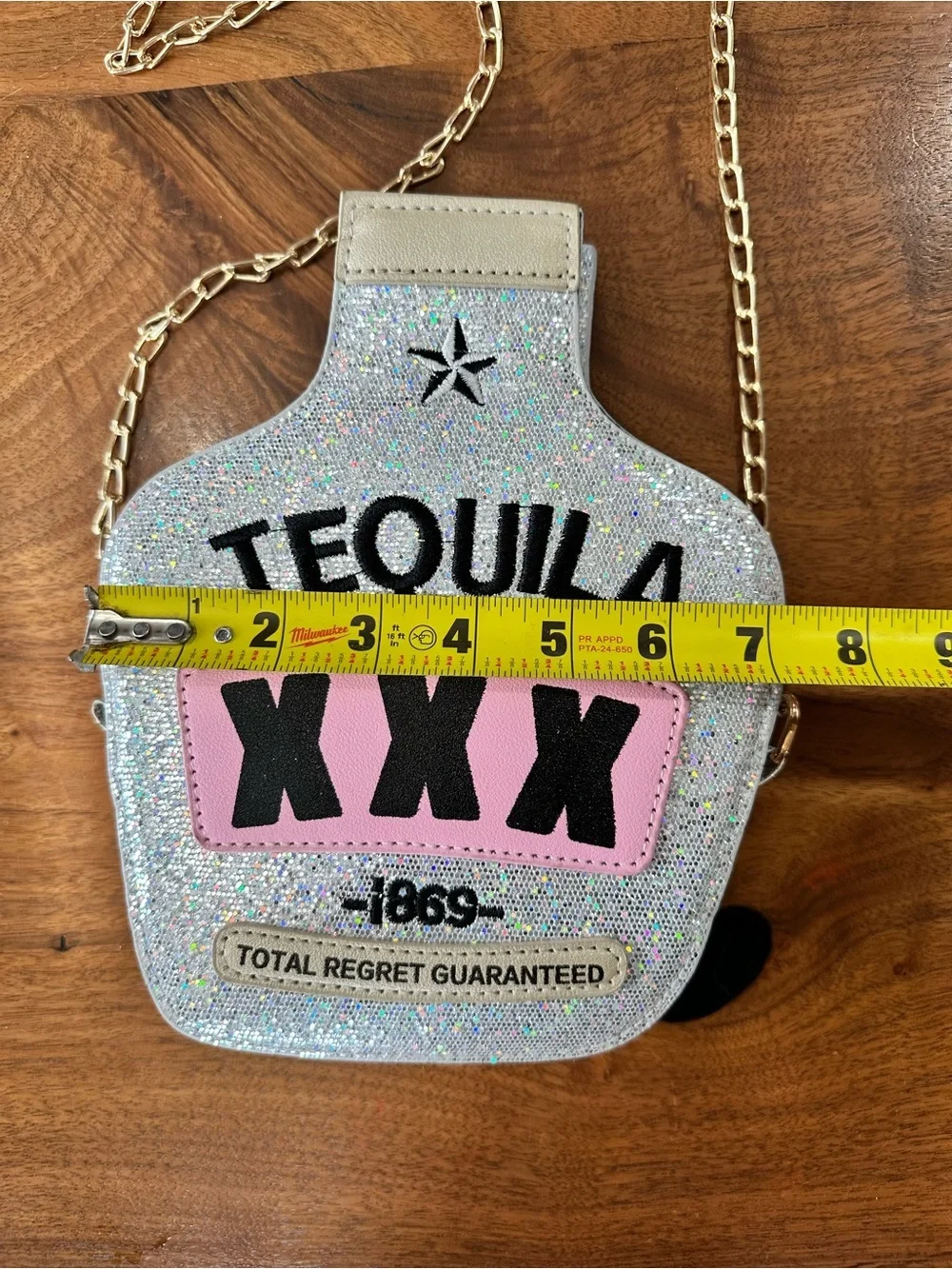 Glitter Tequila Bottle Crossbody Bag - Picture 5 of 7